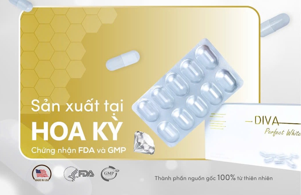 Viên uống sáng da chống lão hoá Diva Perfect White